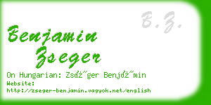 benjamin zseger business card